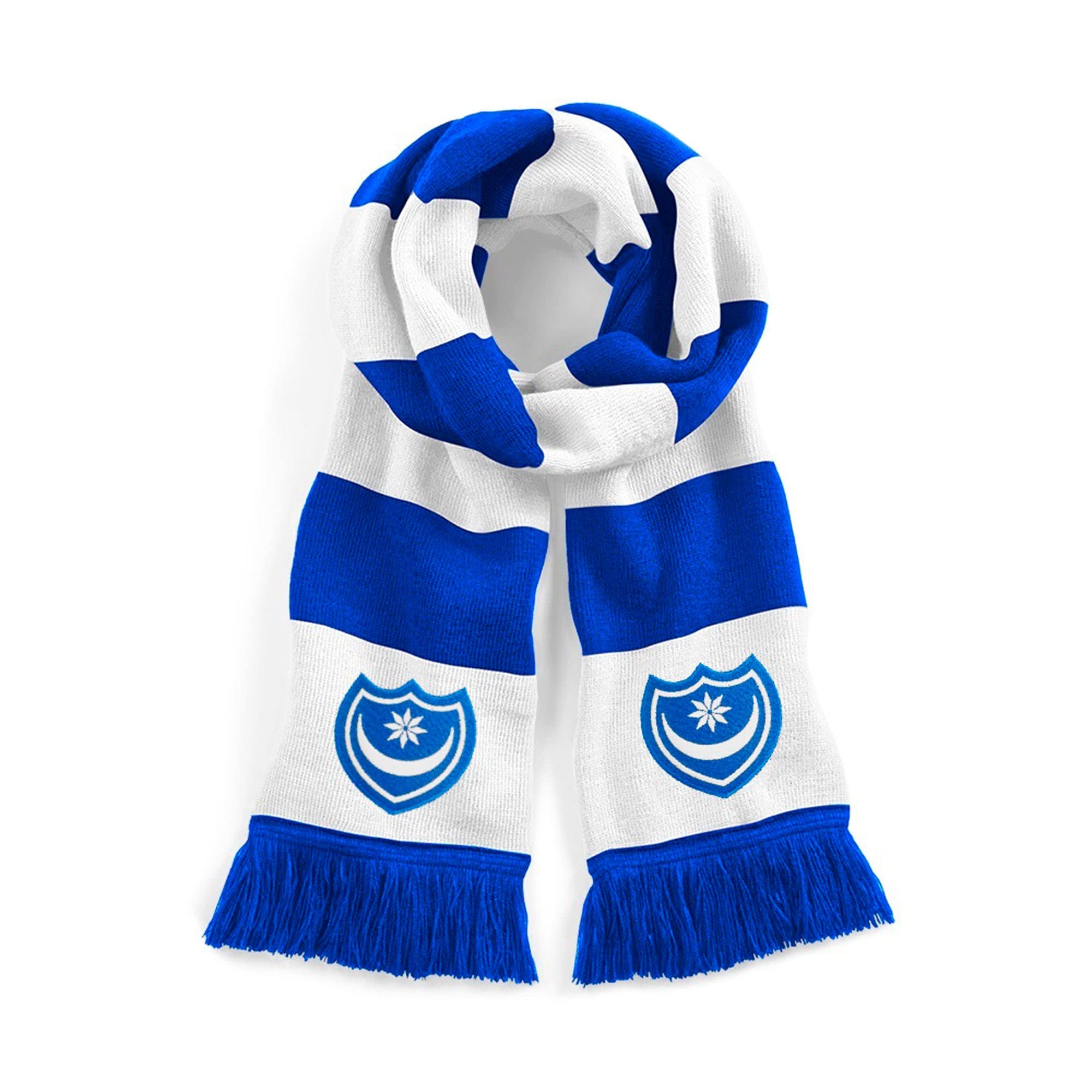 Portsmouth 1960s Retro Traditional Football Scarf Embroidered Logo