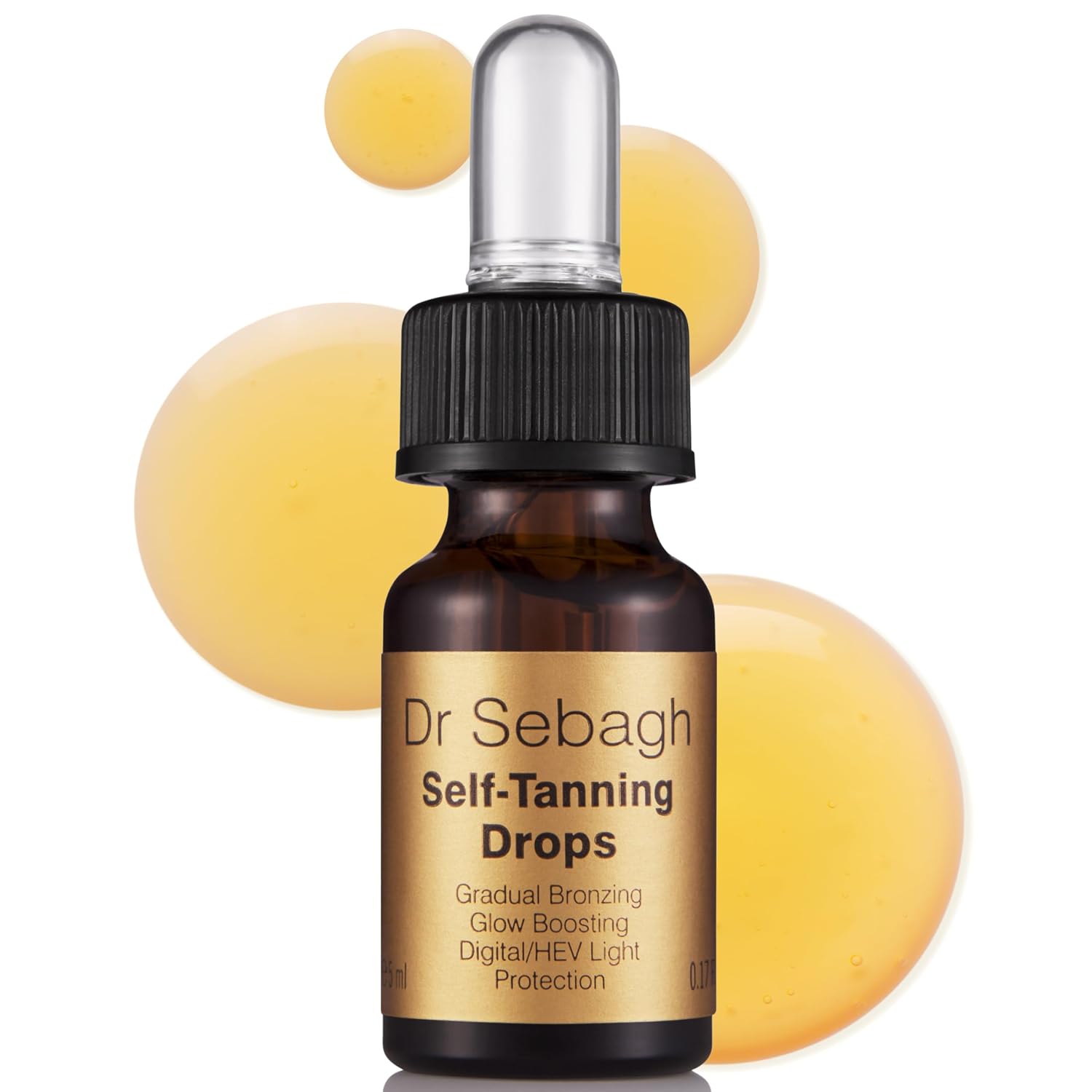 Dr Sebagh Self-Tanning Drops (0.17 fl oz) - Customizable Self Tanner Drops for Face - Streak-Free, Scent-Free Face Tan Drops - Natural Golden Glow Sunless Tanning Drops for Radiant Skin