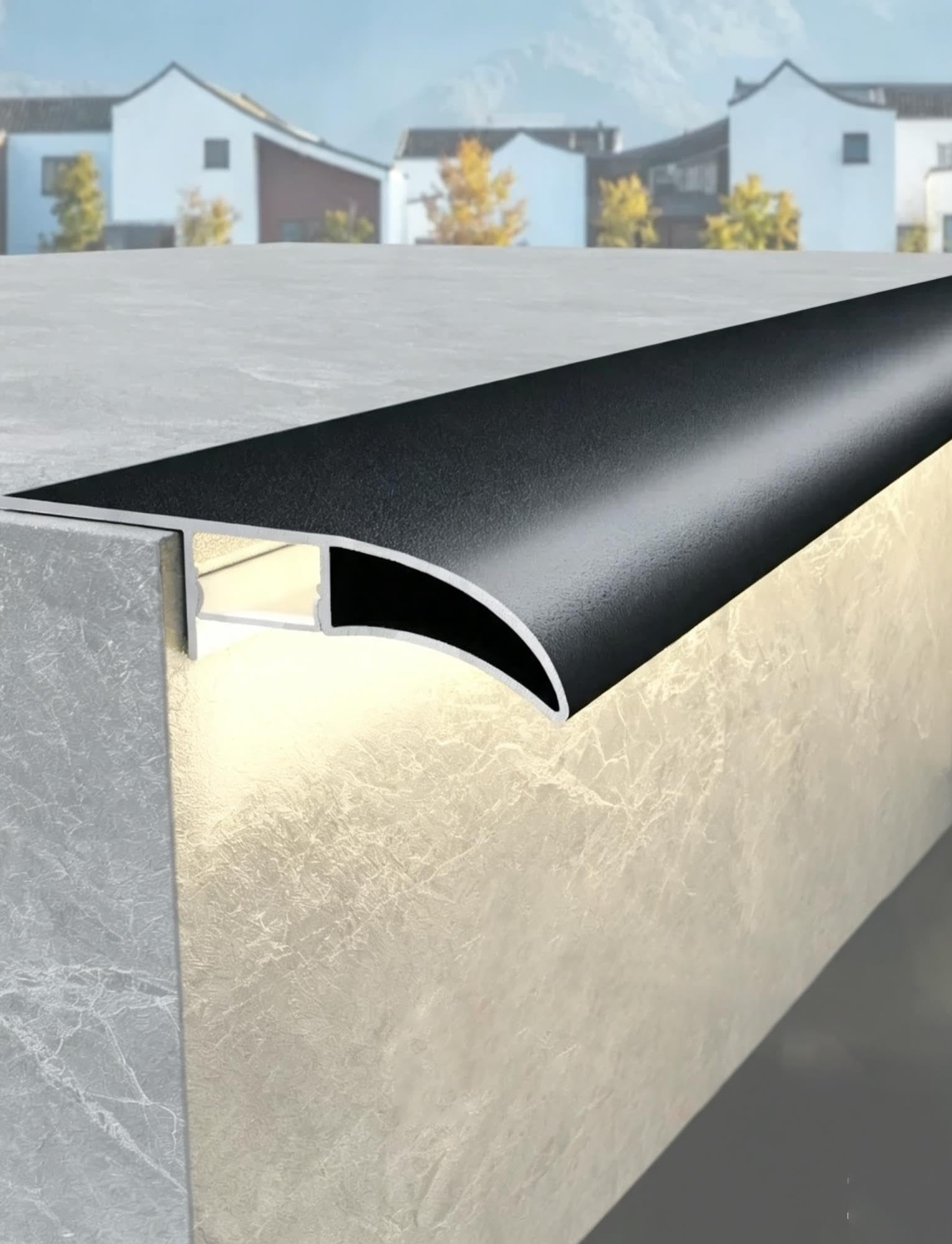 LED-Tropfkantenprofil aus Aluminium, 1m Länge, for Dachrinnen-Fassaden