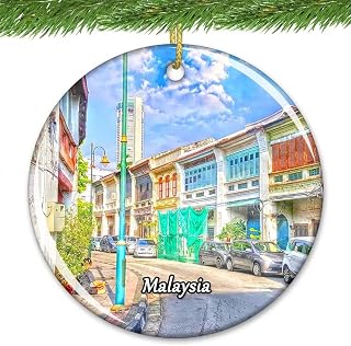 Malaysia George Town Ornament Christmas Tree Hanging Pendant Wedding Gift Holiday Decoration Ceramic Sheet