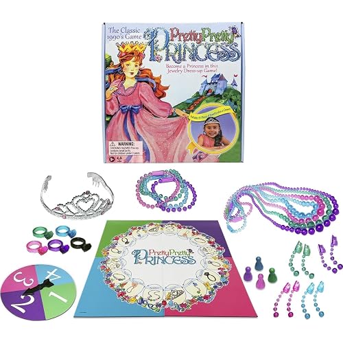 Pretty, Pretty, Princess Game with 90's Artwork, by Winning Moves Games USA | Jewelry Dress-Up Game, 2-4 Players, Ages 5+