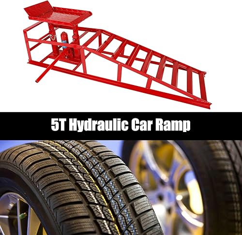 Miniatura 2 de Rampas hidráulicas para coche de capacidad 5T  11000lbs para vehículos, camiones, garaje, rampas de servicio de elevación, 1 paquete
