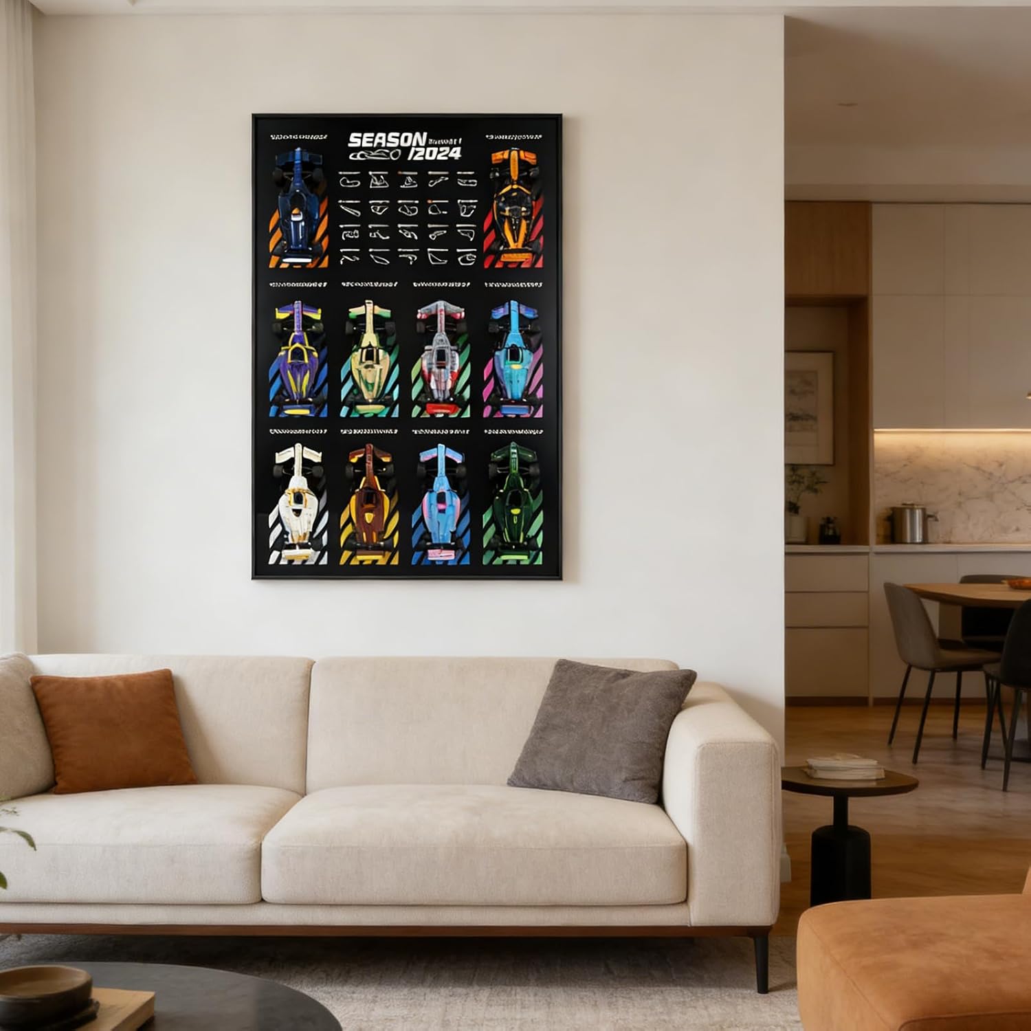 Display Wallboard for Lego Speed Champions F1 Collector's Pack Model Car Holder Display Frame Shelves Wall Mount for Lego 77242-77251 Collectible F1 Car Kit Model Not Included