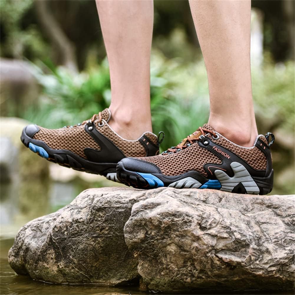 ailishabroy Summer Mens Hiking Shoes Low-Top Lightweight and Breathable Outdoor Sneakers for Men Casual Lace-up Running Shoe