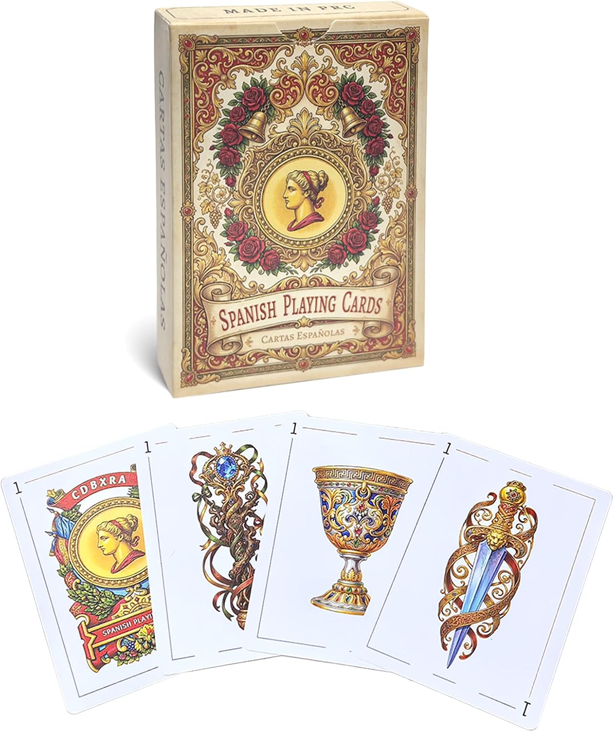 CDBXRA 2-Pack Spanish Cards Deck, Spanish Playing Cards Plastic | Briscas Cards Puerto Rico, Barajas Españolas, Cartas Españolas, Waterproof Mexican Playing Cards