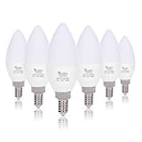 Simba Lighting LED Candelabra Light Bulbs B11 (C37) Candle Shape E12 Base (6 Pack) | Decorative 5W 40W Replacement 110V, 120V for Chandelier, Ceiling Fan, PC Cover, Non-Dimmable, Daylight 5000K