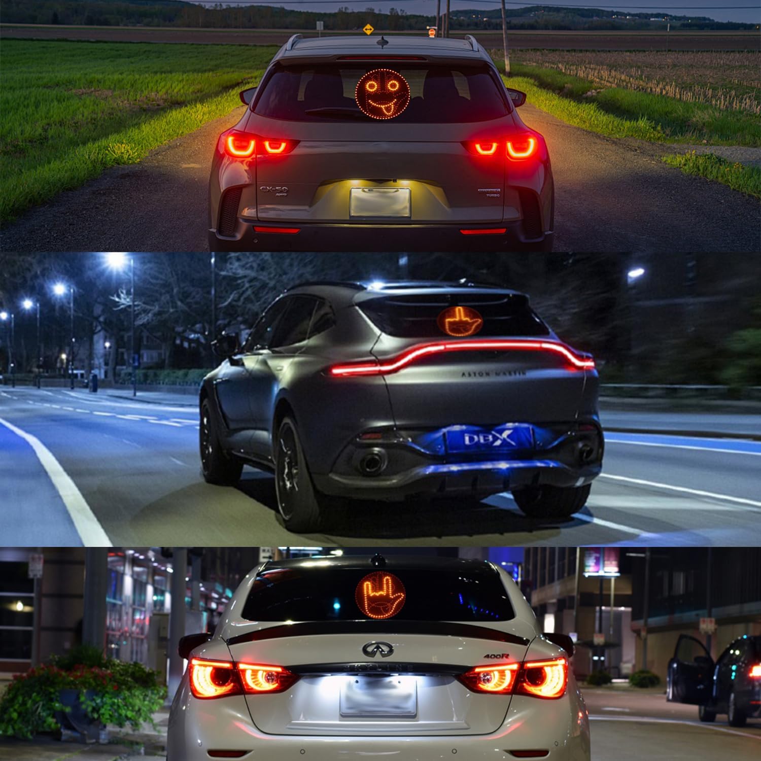 Gesture Lights for Car, Car Indicator Lights with Road Partner Gesture Signals, Accessories with Remote Control to Express One's Emotions (8 Mode)