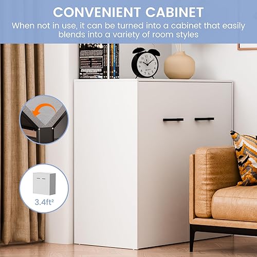 Miniatura 3 de DoCred Murphy Bed - Cama de gabinete 2 en 1, camas nido plegables con colchones para adultos, cama plegable con pecho de Murphy extraíble, camas de