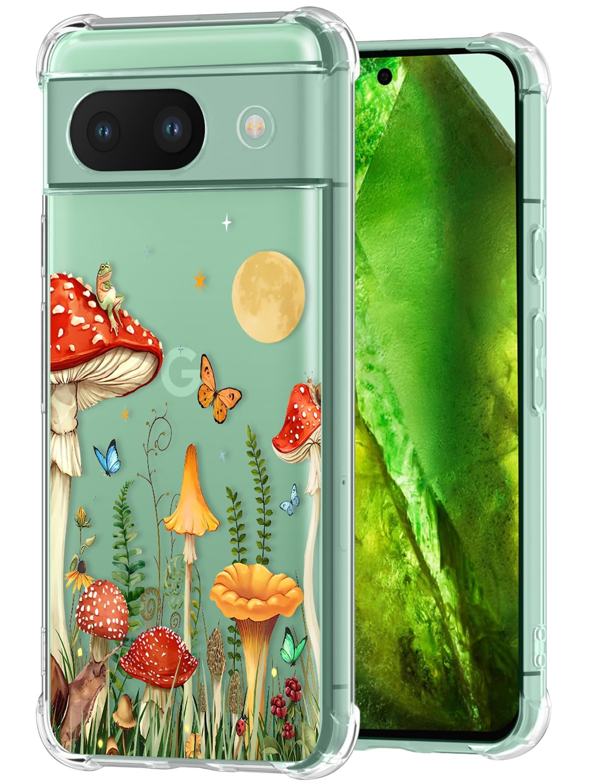 Buleens for Google Pixel 8A Case 6.1" - Clear Flexible TPU Women Cute Girls Protection Phone Cover Slim Fit Shockproof Girly Aesthetic Pretty Unique