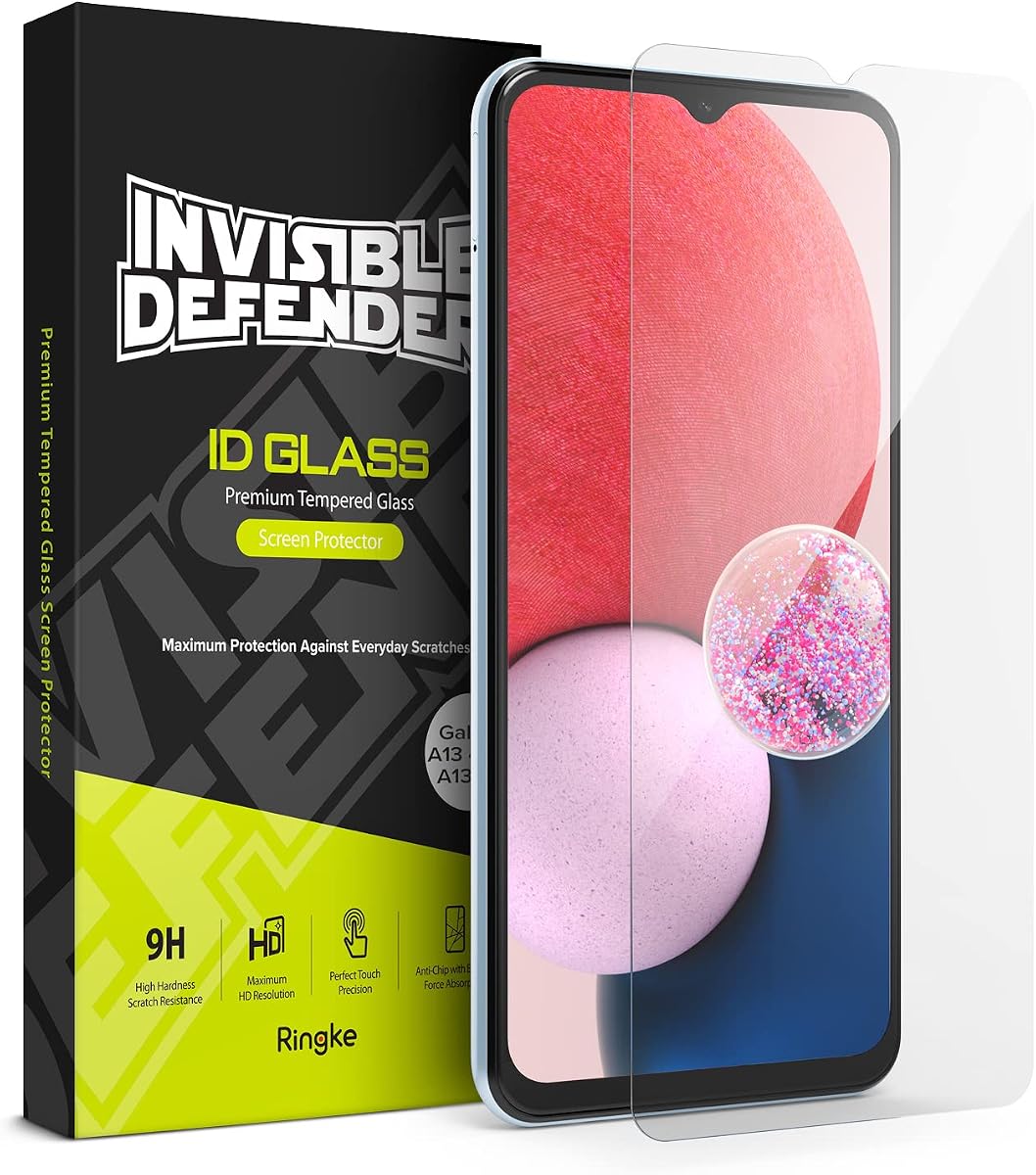 Ringke for Samsung Galaxy A13 4G / 5G Screen Protector [Glass, 2 Pack] | Case Friendly Shatterproof Premium 9H Hardness Tempered Glass