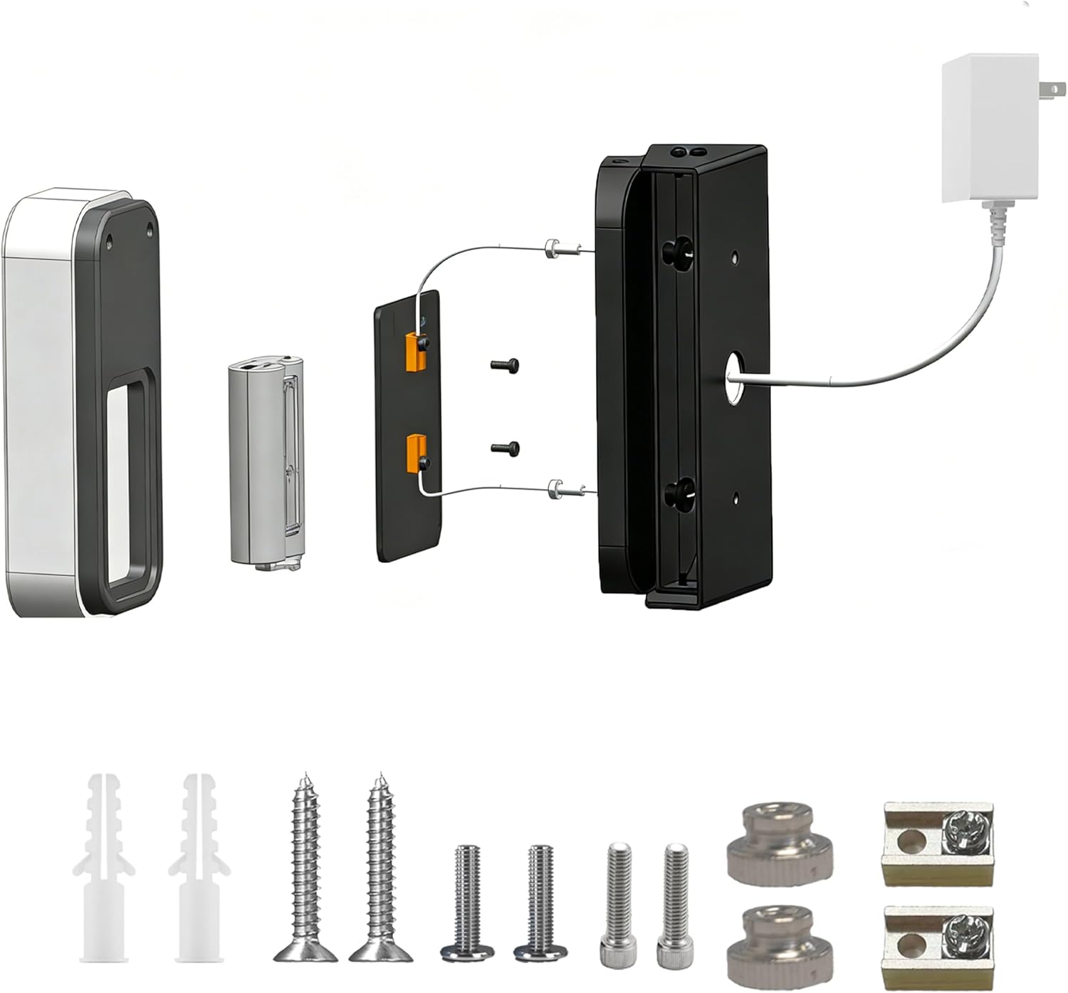 25FT/7.6M Power Adapter Kit for myQ Smart Garage Video Keypad,Waterproof Charging Cable and Adjustable Rotating Aluminum Alloy Stand