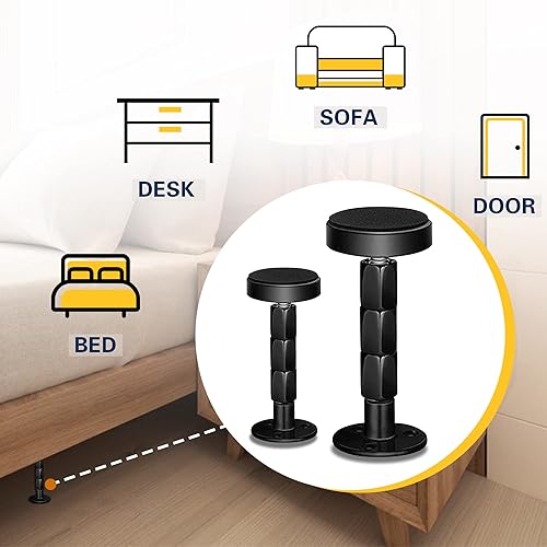 Miniatura 6 de 4 topes de cabecera para pared, marco de cama ajustable, antivibraciones, parachoques de pared de cama con almohadillas y tornillos gratis,