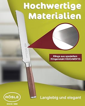 Rosle Masterclass Knife Collection, Bread Knife, 7.8-inch Blade