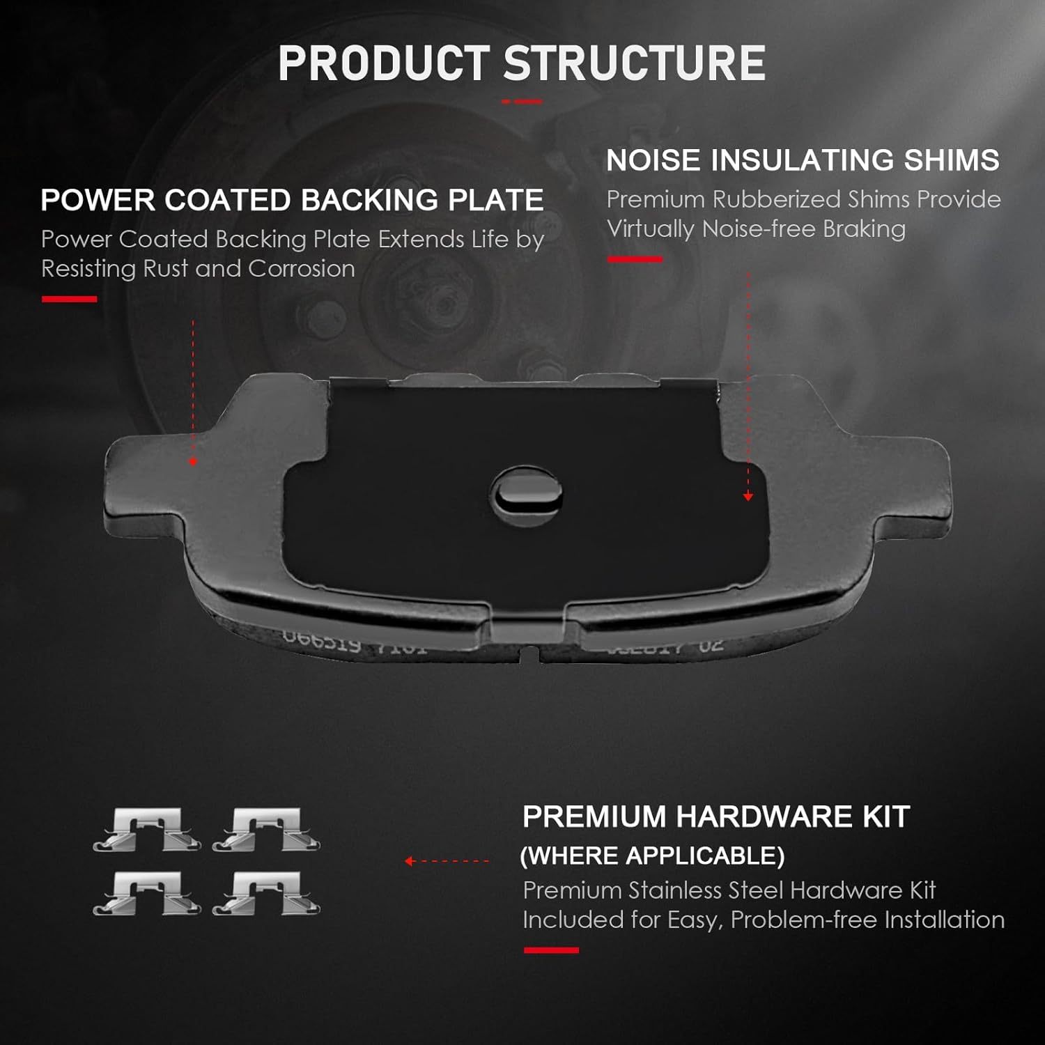 cciyu D905 D1650 Front Rear Ceramic Brake Pads Kits 8pcs fit For 2013-2017 For Nissan Altima