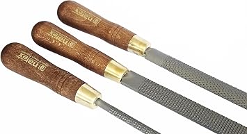 Narex 854252 3 Piece Set Fine Cut Round Rattail, Half Round and Rectangular 200 mm Cabinetmaker Wood Rasp