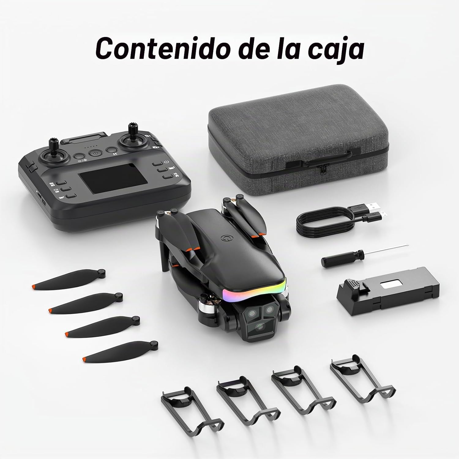 F417PRO FPV Drone con cámara para adultos niños principiantes, control remoto con pantalla LCD, minidron sin escobillas ajustable 1080P, giro 3D, Type-C, menos de 249g, Regalos para niños y niñas 10