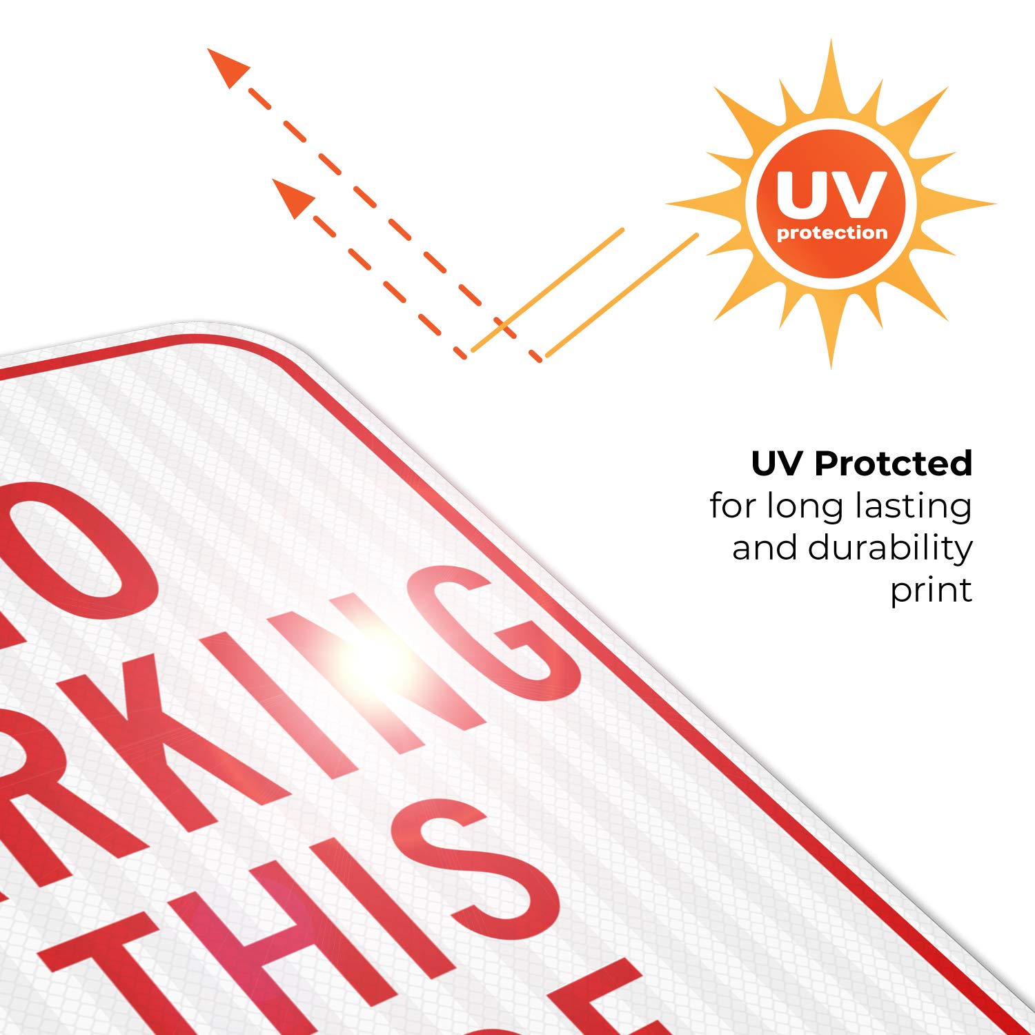 No Parking This Side Sign, 12x18 Inches, 3M EGP Reflective .063 Aluminum, Fade Resistant, Easy Mounting, Indoor/Outdoor Use, Made in USA