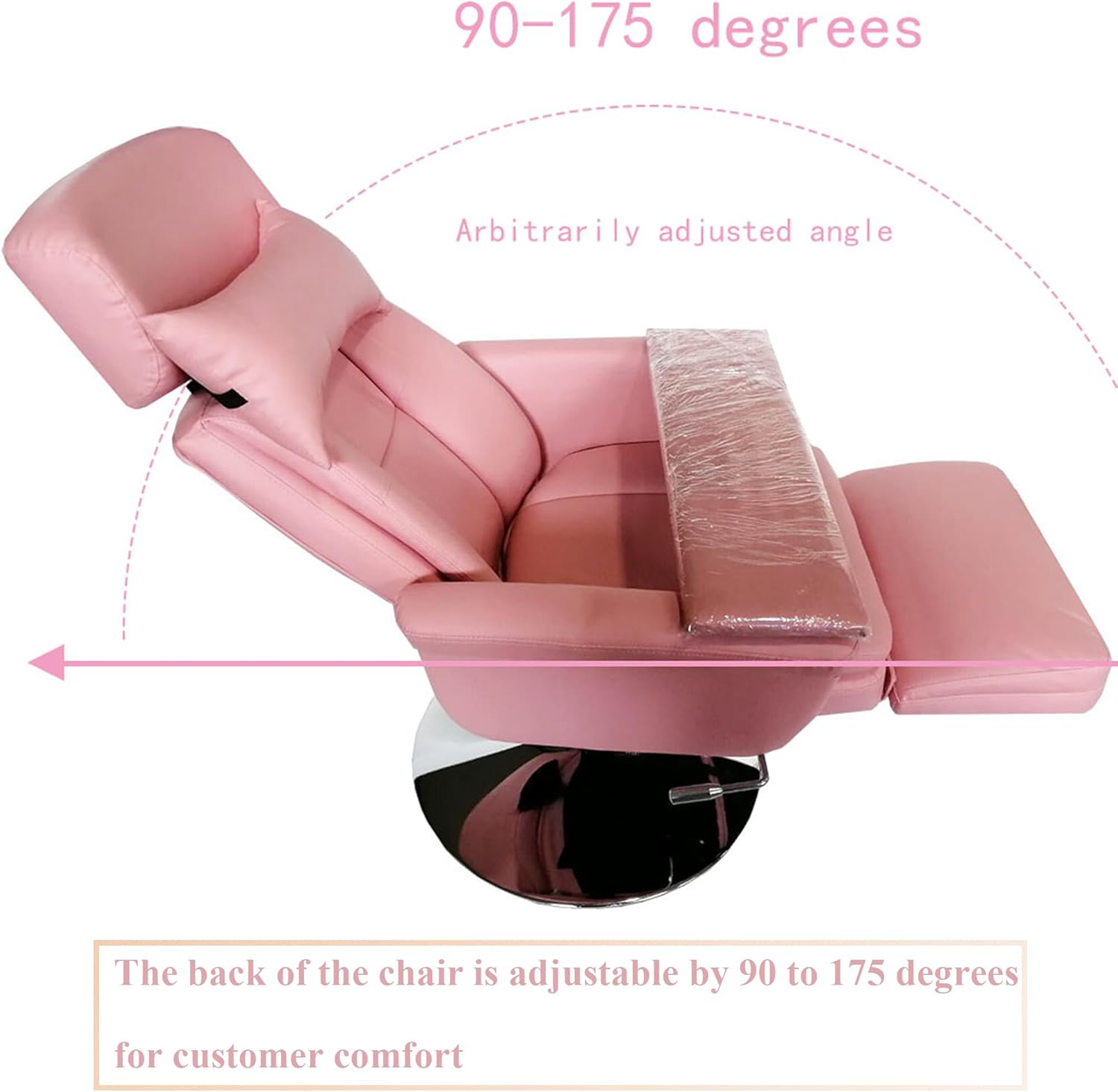 Beauty Bed Chair Salon Chair Lifting Air Pressure Facial Bed Spa Table Adjusted Angle 90-175 Degrees Pink Beauty Massage Equipment Rest for Esthetician Salon
