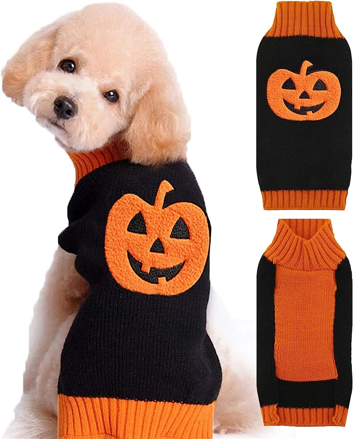 See full amazon price history chart for KUTKUT Halloween Small Dog Sweater | Turtleneck Sweater Pumpkin Pattern Knitwear Warm Pet Sweater for Cats, Lhasa Apso, Shihtzu etc. (Size: M, Adjustable Chest: 40cm - 46cm) KUTKUT Halloween Small Dog Sweater | Turtleneck Sweater Pumpkin Pattern Knitwear Warm Pet Sweater for Cats, Lhasa Apso, Shihtzu etc. (Size: M, Adjustable Chest: 40cm - 46cm) (B09H4CL6XJ) Amazon Price History, Amazon Price Tracker