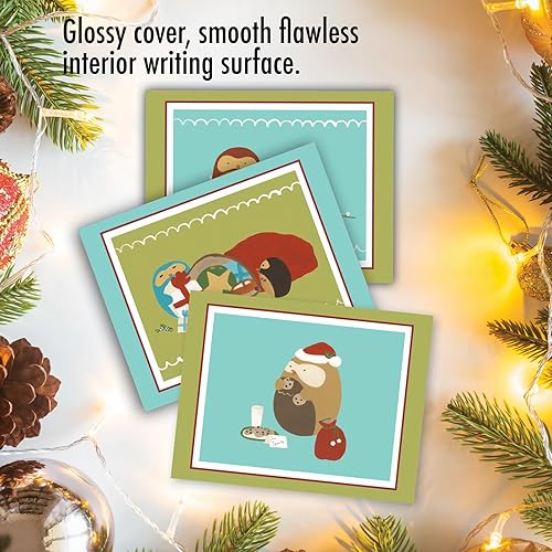 Miniatura 5 de The Best Card Company  10 tarjetas de Navidad con sobres, en caja variada de Felices Navidades, juego de día festivo (4 x 5.12 pulgadas)