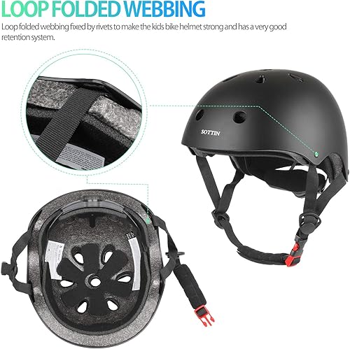 Miniatura 6 de Casco para niños pequeños, casco de bicicleta para niños de 2 a 8 años, cascos ajustables y seguridad multideportiva para ciclismo, patinaje,