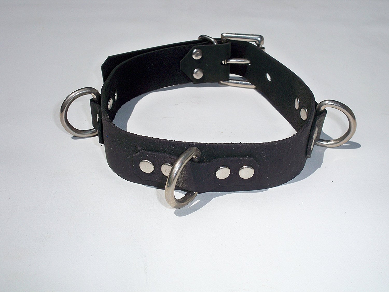 1 Inch Wide 3 Ring Leather Collar Restraints, Restraint