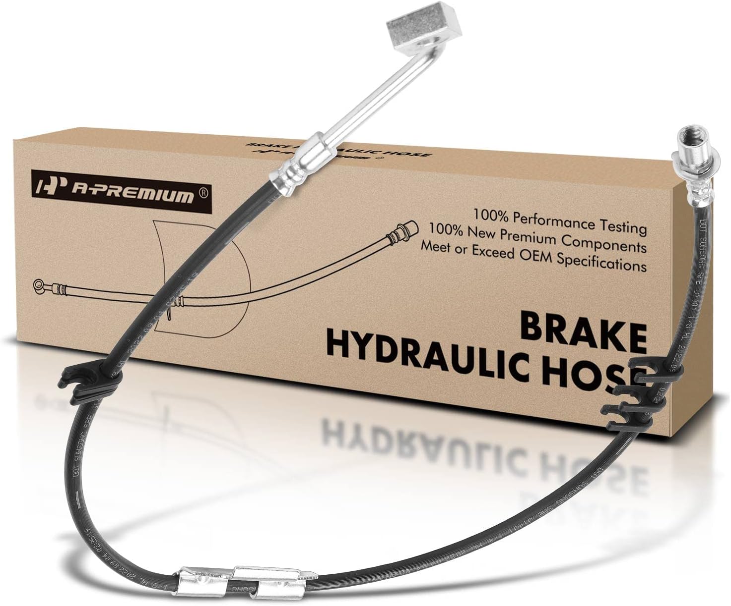 A-Premium Front Passenger Brake Hydraulic Hose Compatible with Select Dodge and Ram Models - Ram 4500/5500 2008-2010, 4500/5500 2011-2012 2014-2018