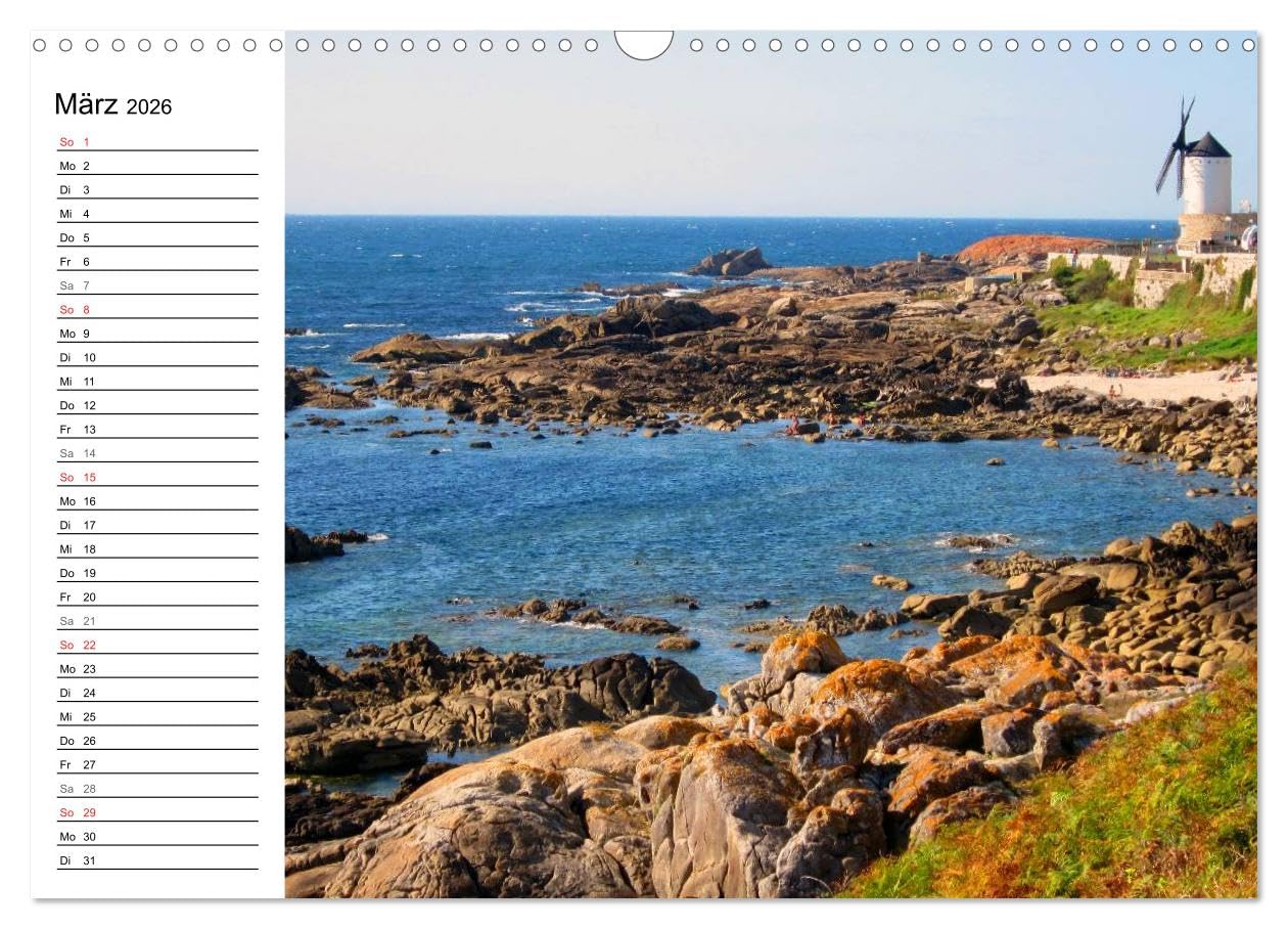Camino Portugues - Jakobsweg (Wandkalender 2026 DIN A3 quer), CALVENDO Monatskalender: Pilgerweg entlang der portugisischen Küste von Porto nach Santiago de Compostela