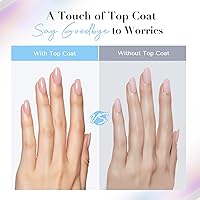 Vista 5 de AZUREBEAUTY Top Coat Esmalte de uñas transparente, de secado rápido, de larga duración, brillo brillante, fórmula de secado al aire, acabado suave