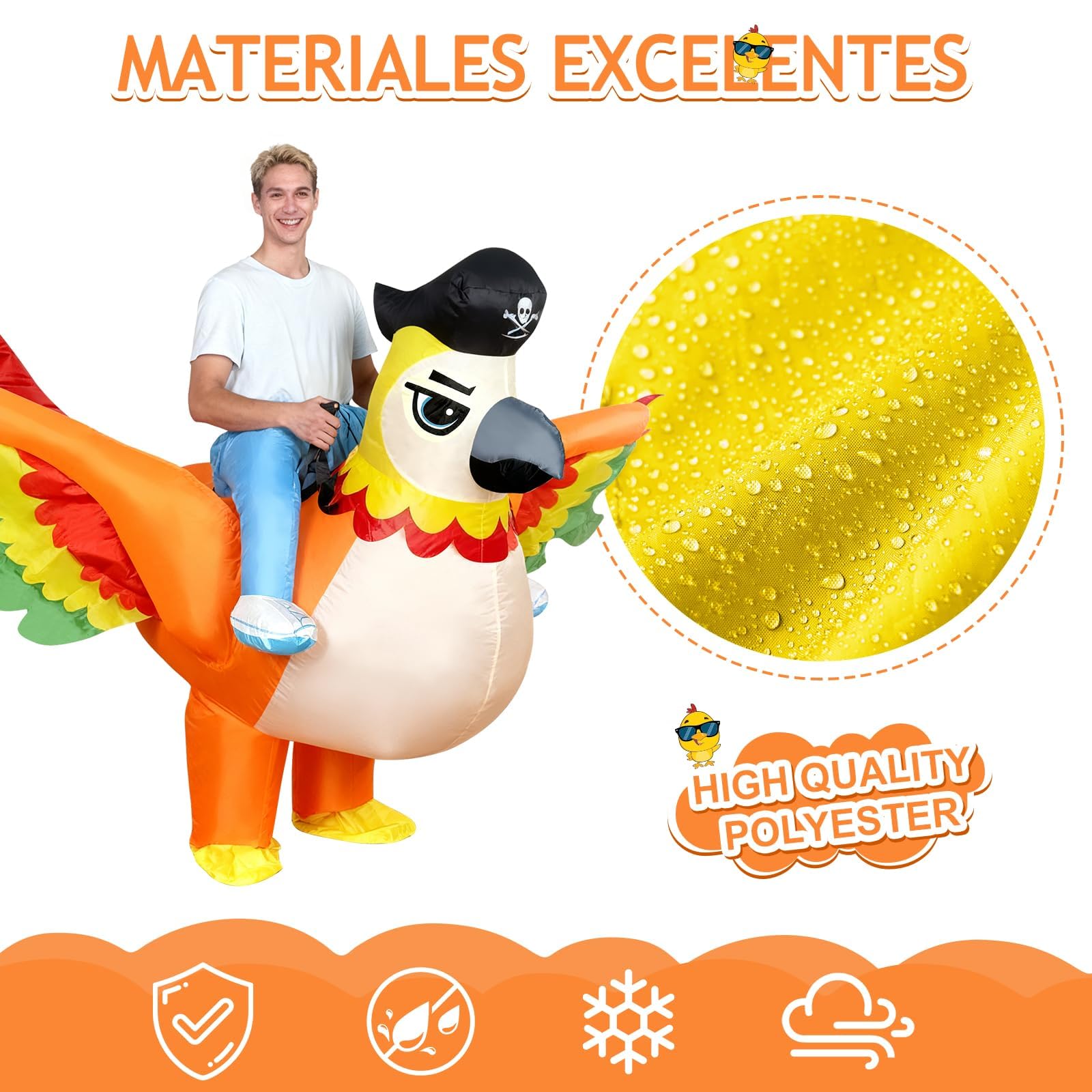MIAOKE Inflatable Costume, Halloween Costumes Adult Inflatable for Men Women Blow up Funny Fancy Dress (Pirate Parrot) - Image 2