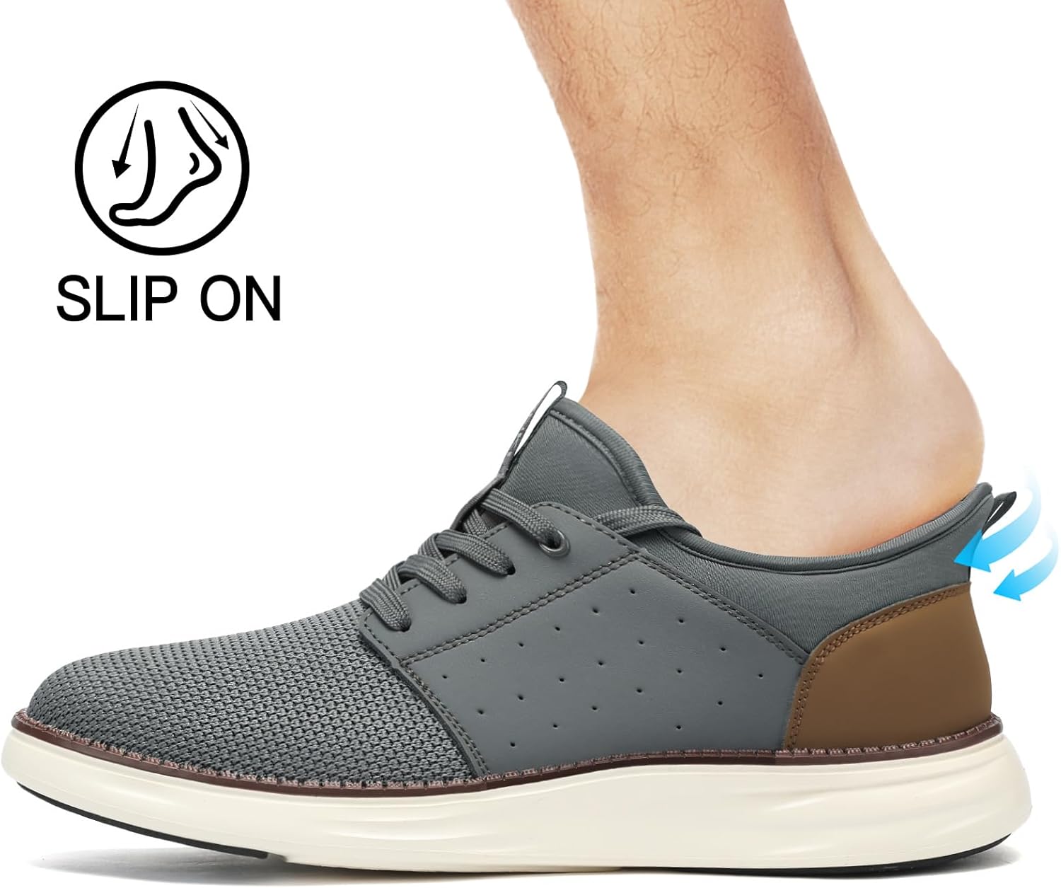 Men's Slip On Casual Fashion Shoes Easy in Dress Sneakers Comfortable Lightweight Walking Shoe 9 Grey image 7 of 9 B0CJTYC99Q