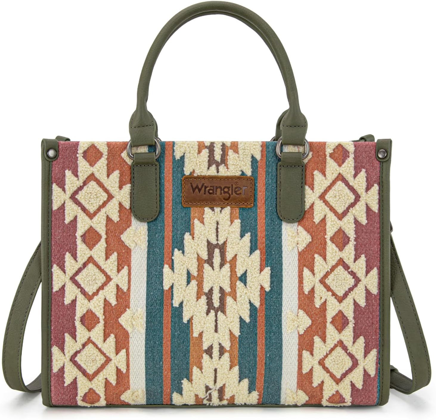 Wrangler Chenille Tote Bag for Women Western Women's Crossbody Handbags Aztec Top-handle Bags