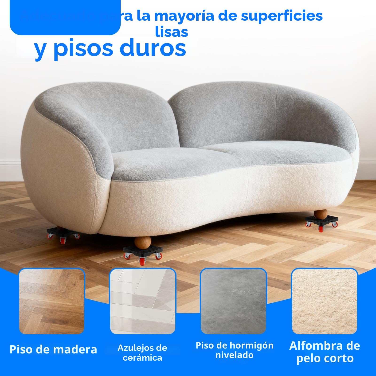Ruedas para Muebles con Ruedas, Transportador de Muebles 360°Ruedas Giratorias Capacidad de Carga de 800KG Elevador de Muebles para Sofá Lavadora y guardarropas frigoríficos Piano