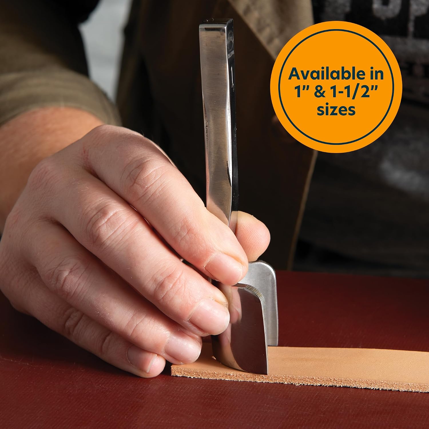 Weaver Leather Supply English Point Leather Punch Tool, Hand-Forged Steel Hand Punches for Easy Edging, Cutting Tool for Belt Ends and More