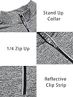 Vista 5 de Sudadera de manga larga con forro polar UPF50+ para hombre, con cremallera de un cuarto, sudadera de golf