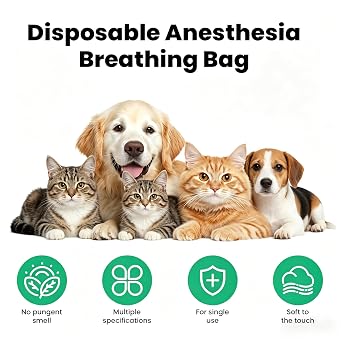 Veterinary Anesthesia Breathing Bag, Simulated Lung Latex-Free Reservoir Bag for Animal Anesthesia Machine, 22mm Connector, 0.5L