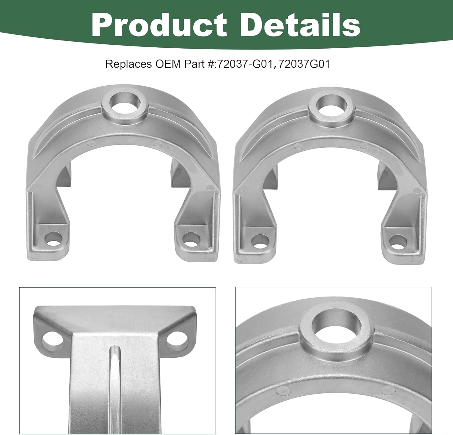 2 Pack Rear Axle Spring Bracket ISO Mount Cap 72037-G01 72037G01 for EZGO TXT Golf Cart 1994-2008,Driver or Passenger Side