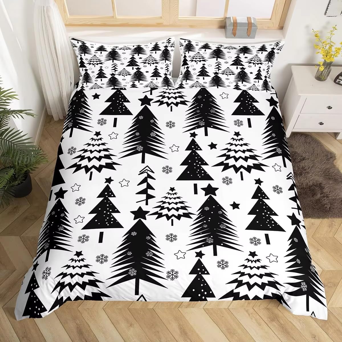 Housse de couette de Noël imprimée 240x220 en textile résistant et finitions soignées