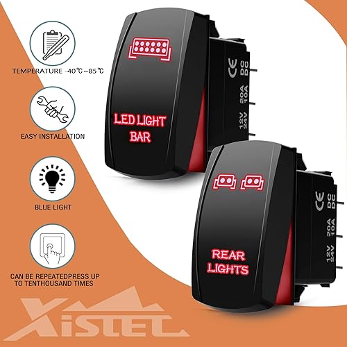 Miniatura 9 de Xislet Interruptores basculantes de barra de luz LED compatibles con ATV Polaris Ranger RZR 800-1000 XP Turbo Can Am Commander 800 Maverick X3 luces