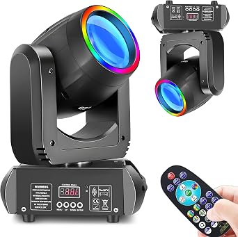 250W LED Moving Head DJ Stage Lights, 13 Gobos 8 Colors, DMX512 | 15 Channels, Sound Activated, Strobe Effect, Disco Spotlight, Wedding, Birthday, Halloween, Christmas, Party, Bar, Club