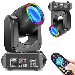 250W Stage Lights LED Moving Head DJ Lights 13 Gobos 8 Colors 15 Channels Disco Spotlights DMX512 with Sound Activated for Wedding Birthday Halloween Christmas Party Stage Strobe Lighting