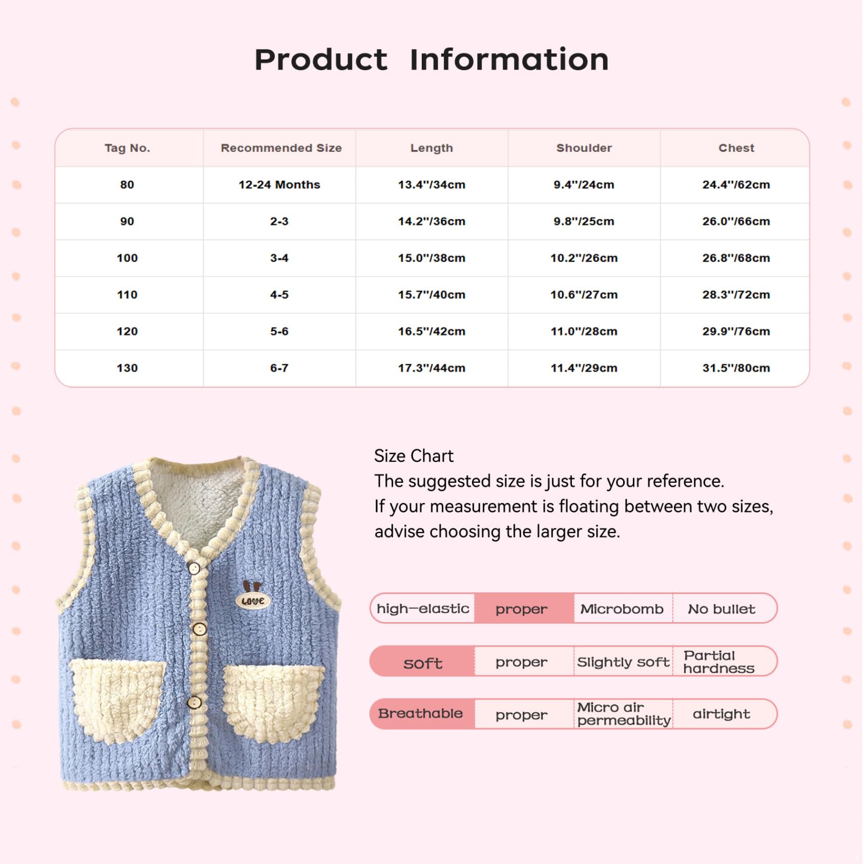 Yhong Gilet in pile di peluche per neonati e bambini senza maniche morbido cappotti per bambini piccoli ragazze gilet traspirante cappotti 80-122