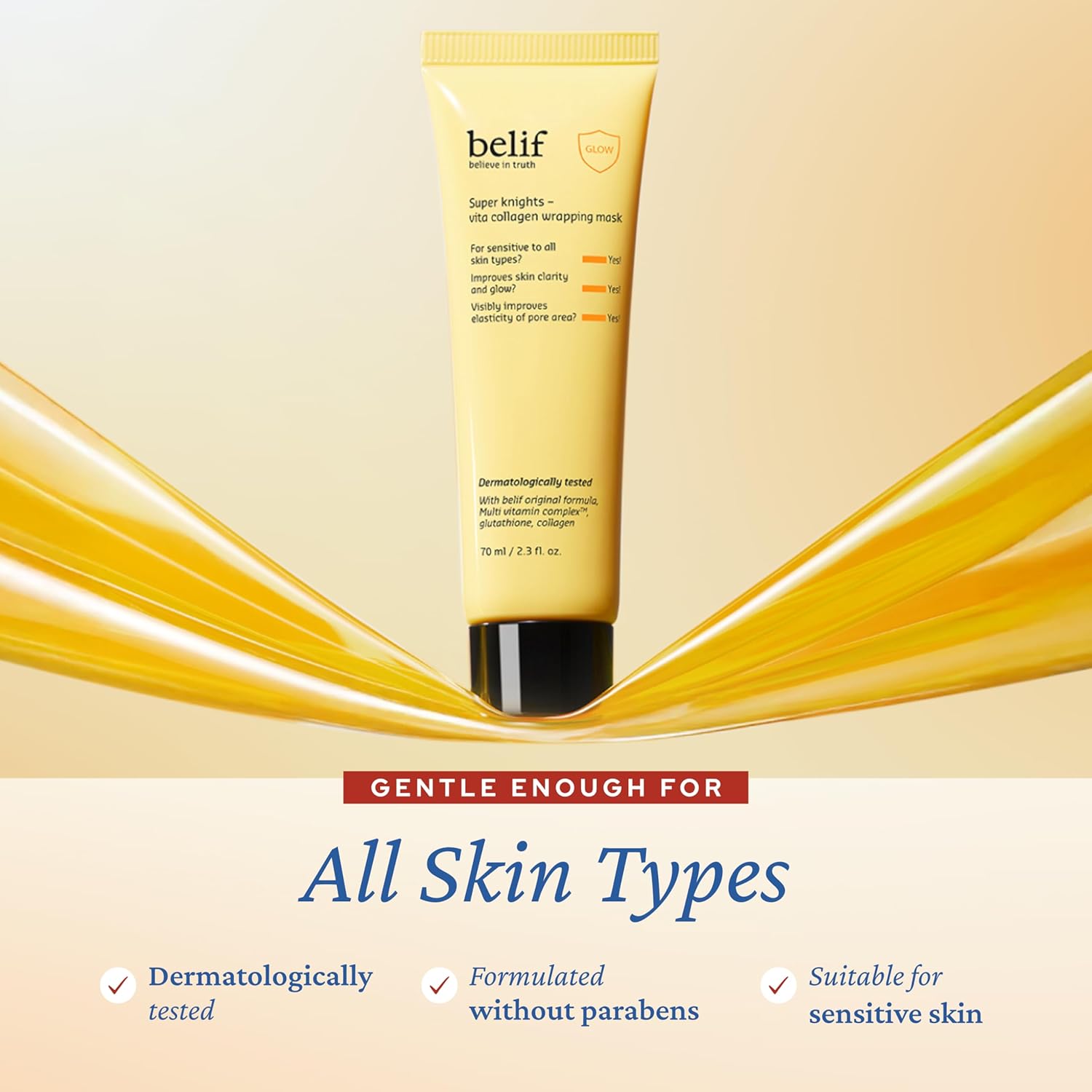 belif Super Knights - Vitamin Collagen Wrapping Peel Off Facial Mask, Elasticity + Hydration, Pore Firmenss & Even Skin Tone, with Multi Vitamin Complex and Glutathione | Korean Skincare, 2.3 fl. oz - Image 8