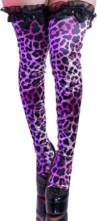 MOEFLAVOR Gyaru Leopard Print Stockings Kawaii Cosplay Accessory Japanese Gyaru Style Original Design