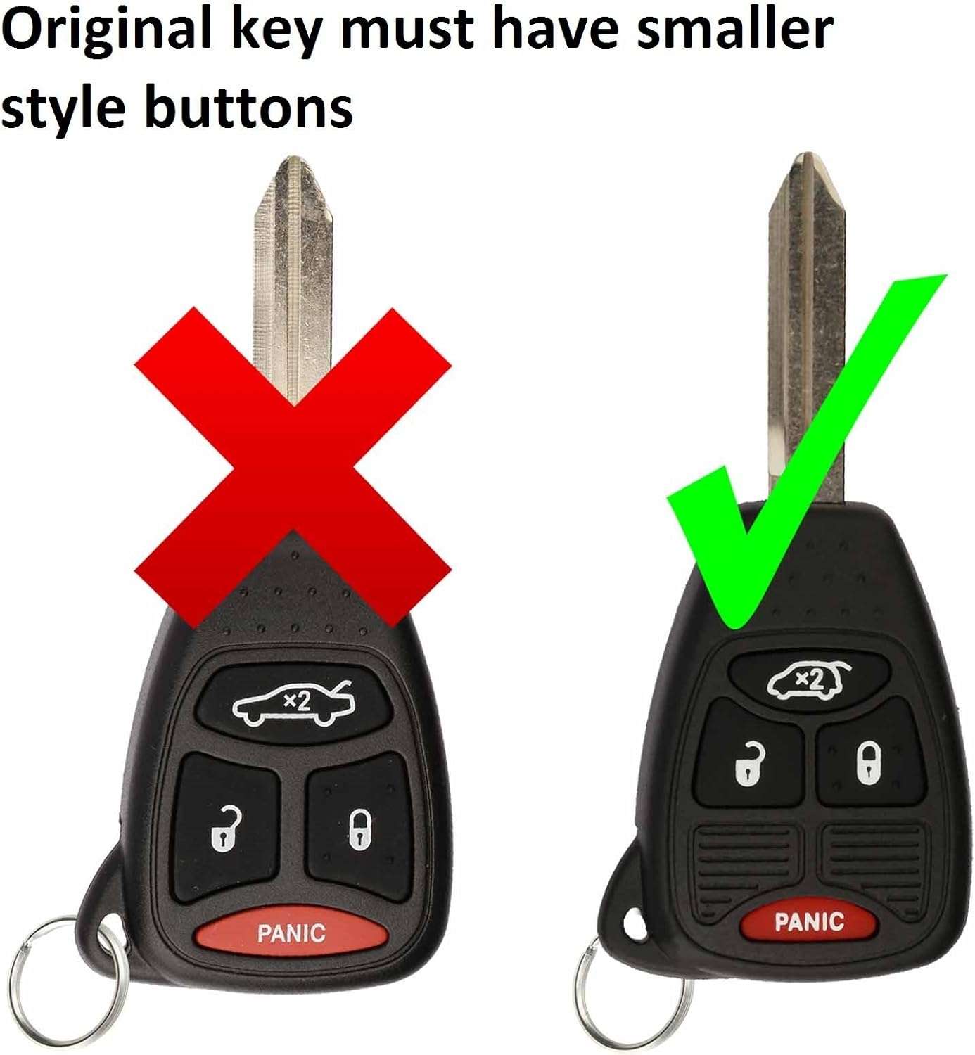 KeylessOption Just the Case Keyless Entry Remote Control Car Key Fob Shell Replacement for OHT692427AA (Pack of 2) - Image 2