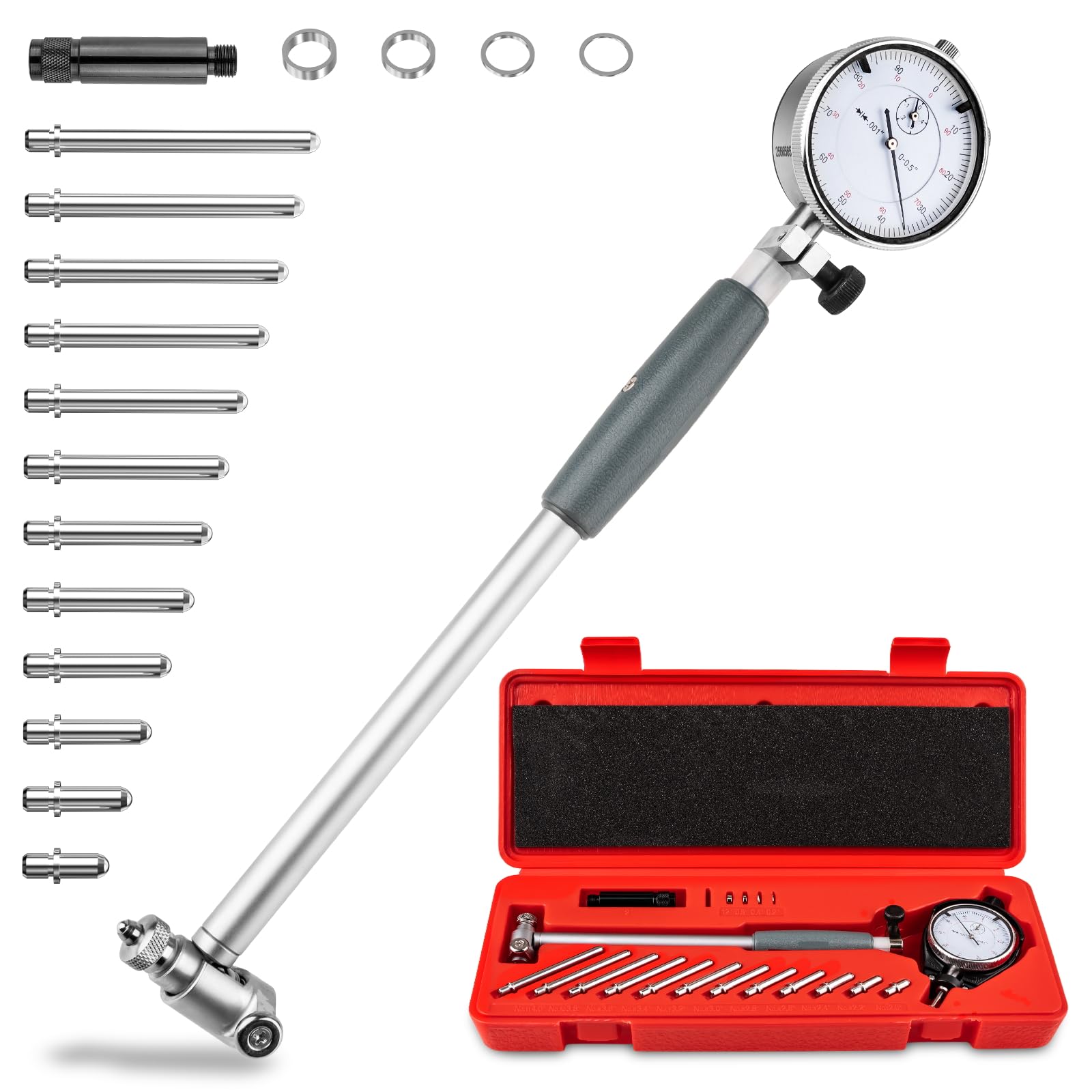 Conjunto de medidores de orificio de precisión de 5.1-15.2 cm, precisión de 0 cm, medidor de orificio para medición del cilindro del motor, desgaste del cilindro y herramienta de medición fuera de