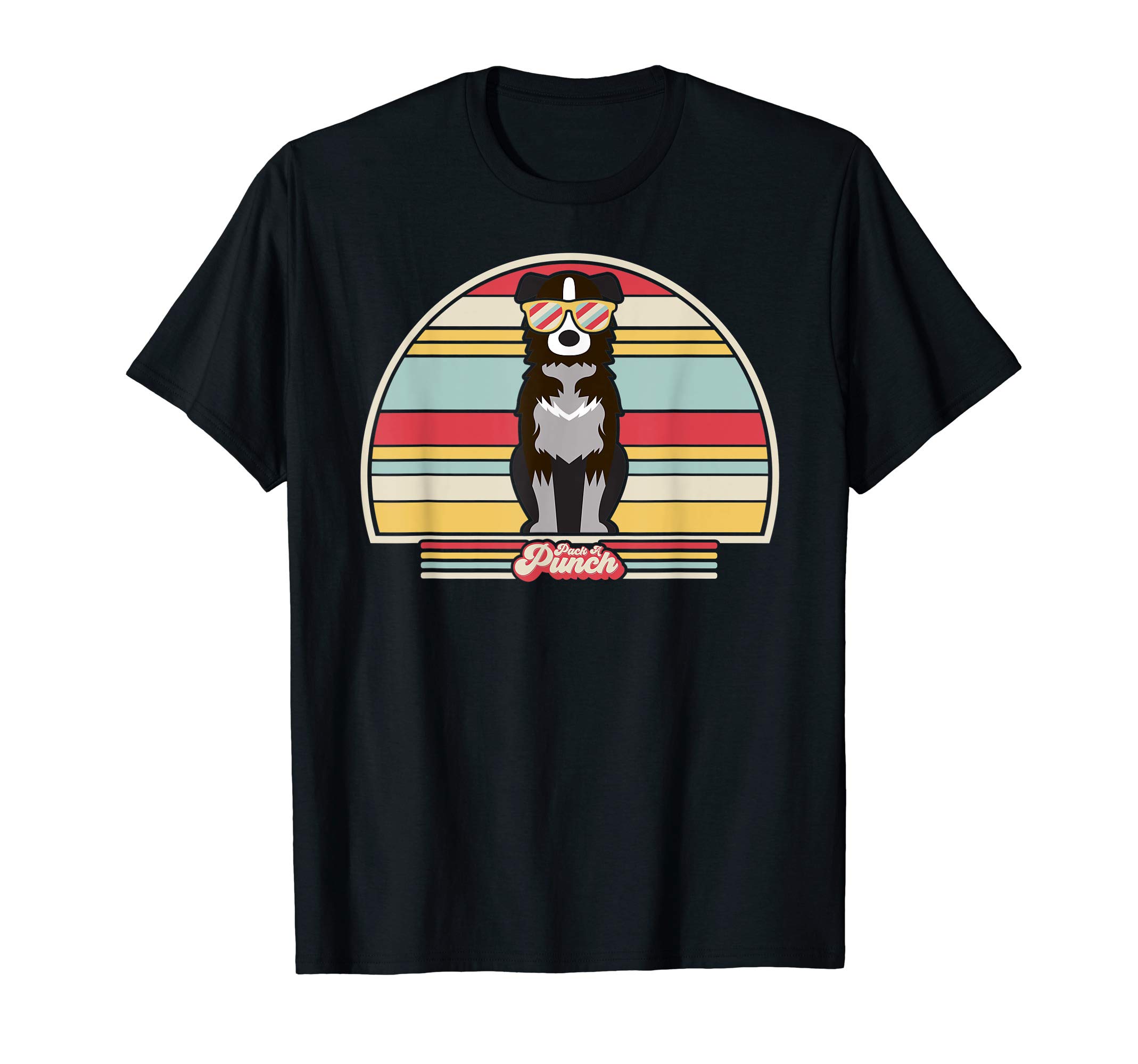 Border Collie Shirt. Retro Style T-Shirt
