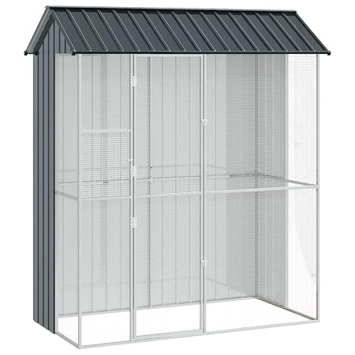 vidaXL Jaula para Aves Antracita 215 x 110 x 247 cm Acero Galvanizado