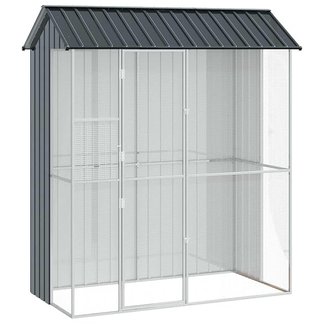 vidaXL Jaula para Aves Antracita 215 x 110 x 247 cm Acero Galvanizado
