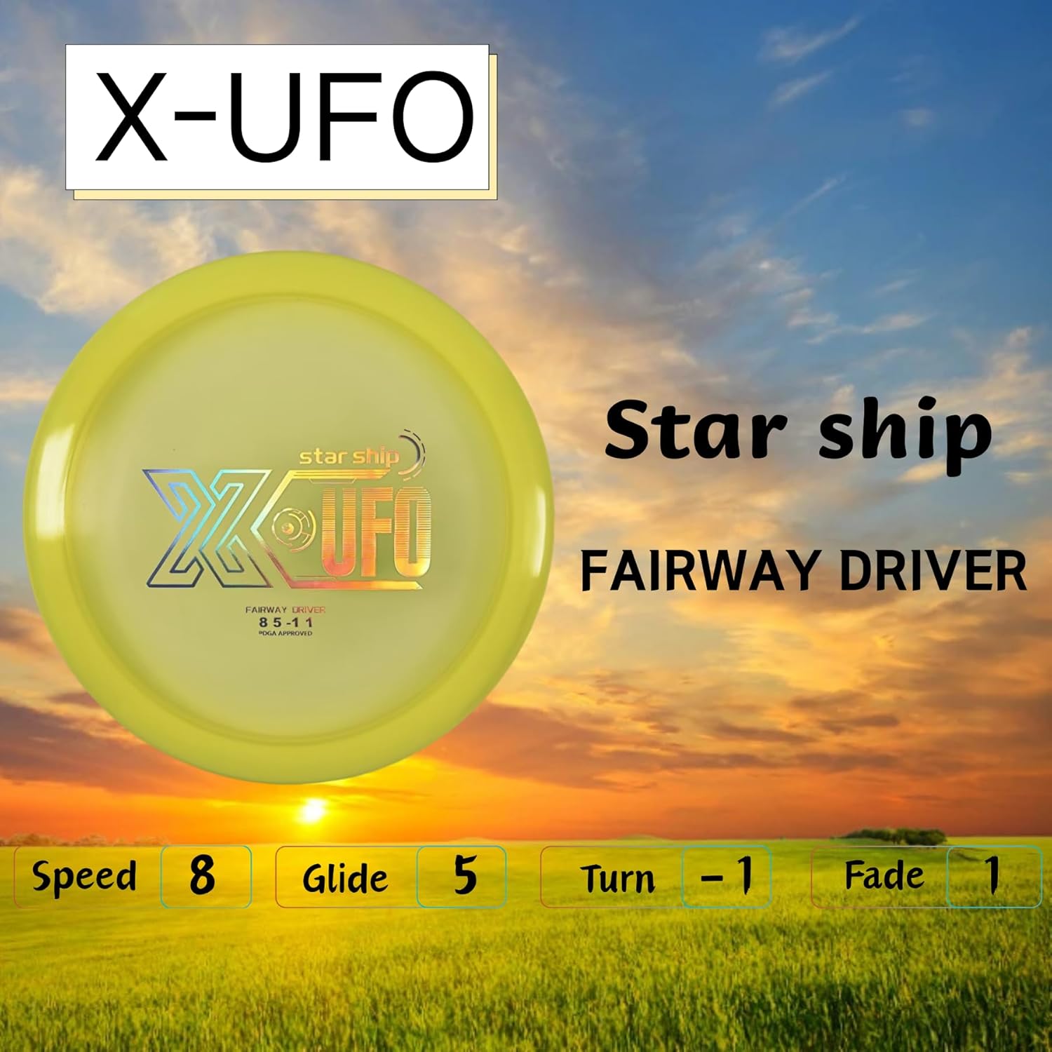 X-UFO Disc Golf Set - Disc Golf Starter Set, Includes 1 Putter, 1 Driver, and 1 midrange disc, Weighing 170-178 Grams. Suitable for Beginners and Professional disc Golf tournaments
